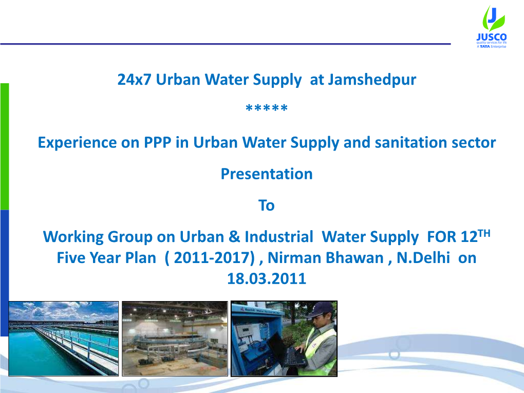 24X7 Urban Water Supply at Jamshedpur