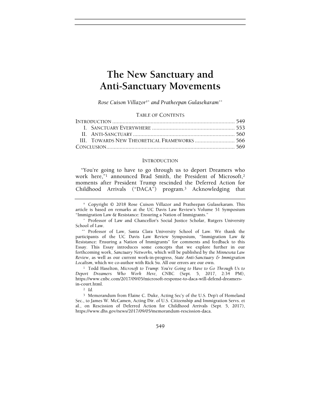 Sanctuary and Anti-Sanctuary Movements