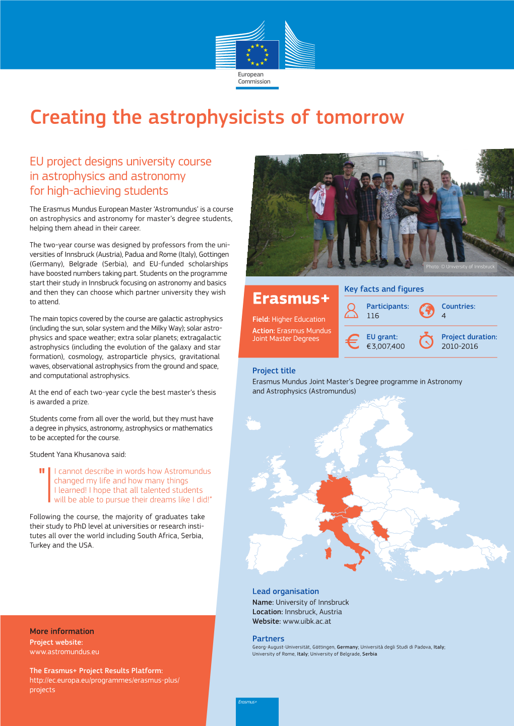 Creating the Astrophysicists of Tomorrow