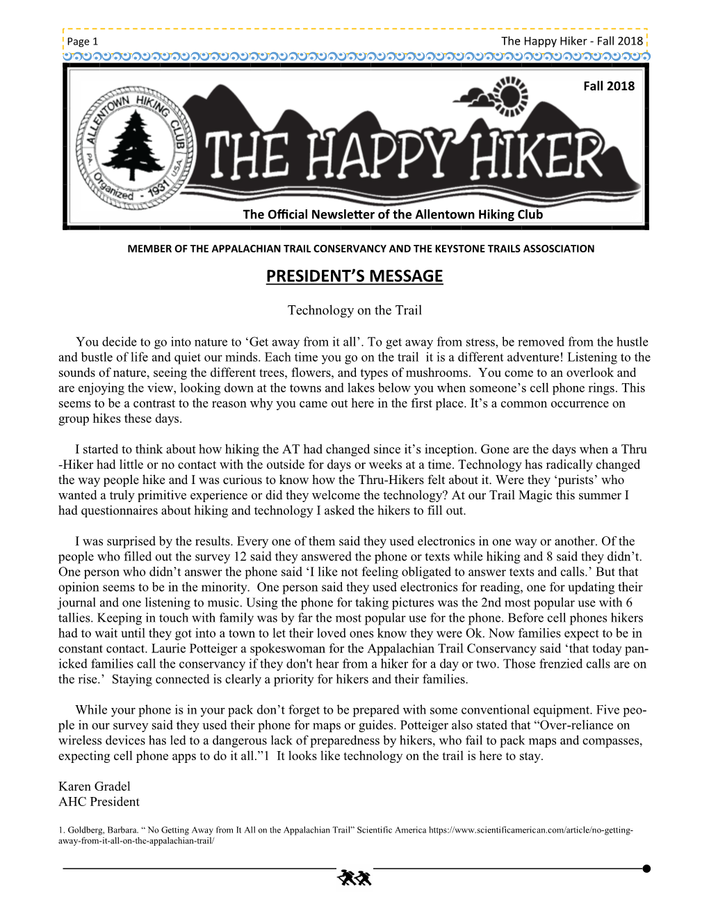 Happy Hiker - Fall 2018