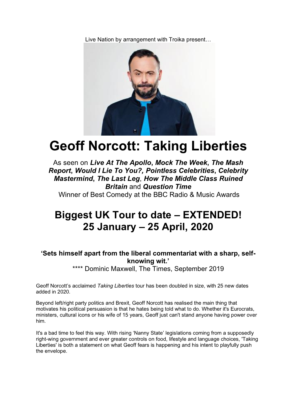 Geoff Norcott: Taking Liberties