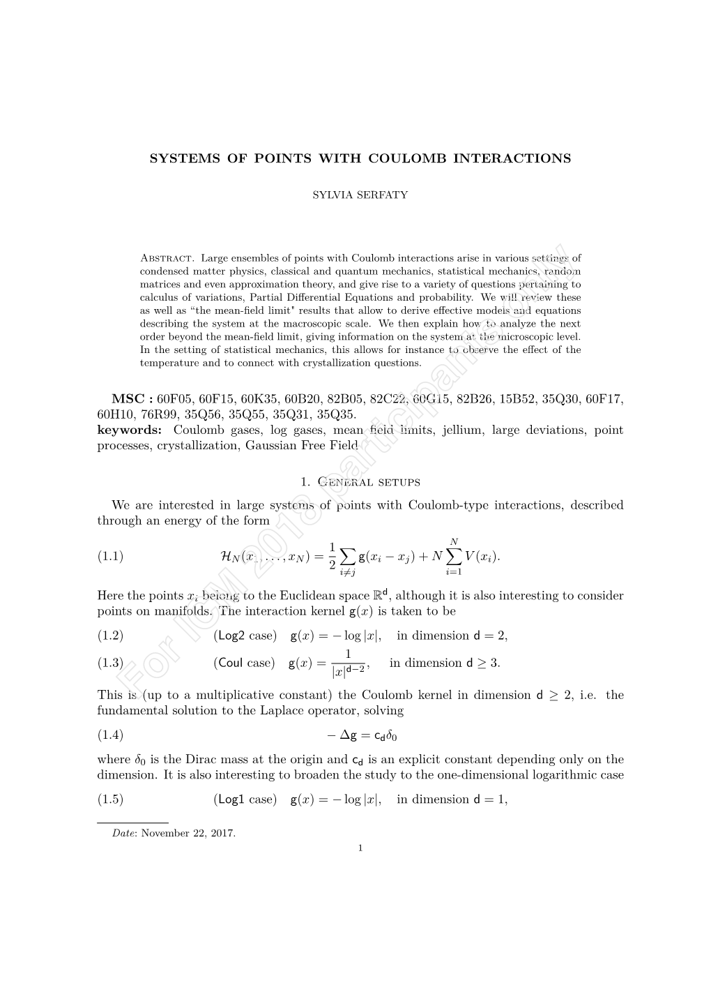 Systems of Points with Coulomb Interactions