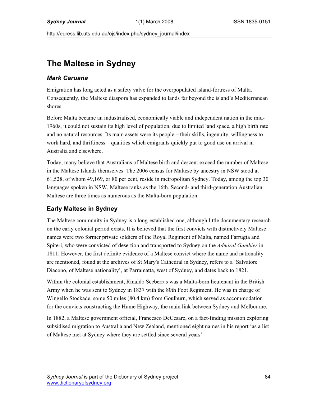 The Maltese in Sydney
