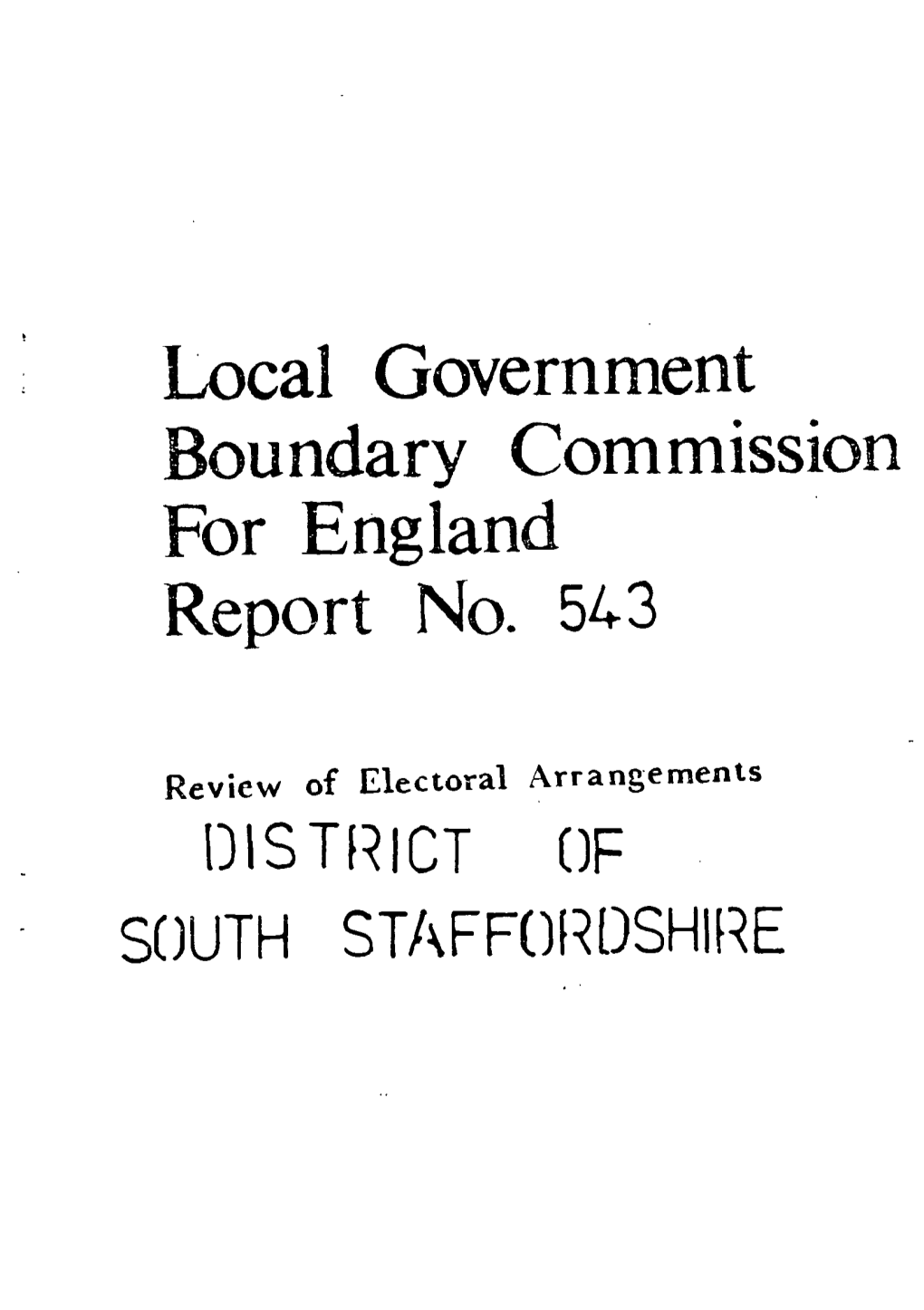 Local Government Oundary Commission for Eng Report No