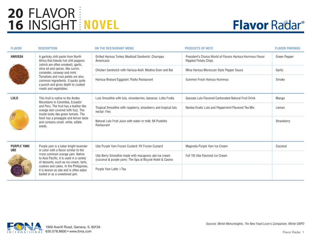 20 16 Flavor Insight Novel