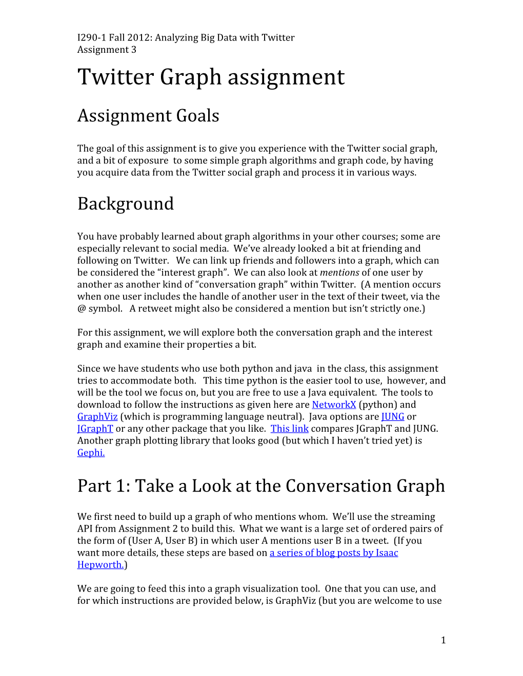 Twitter Graph Assignment
