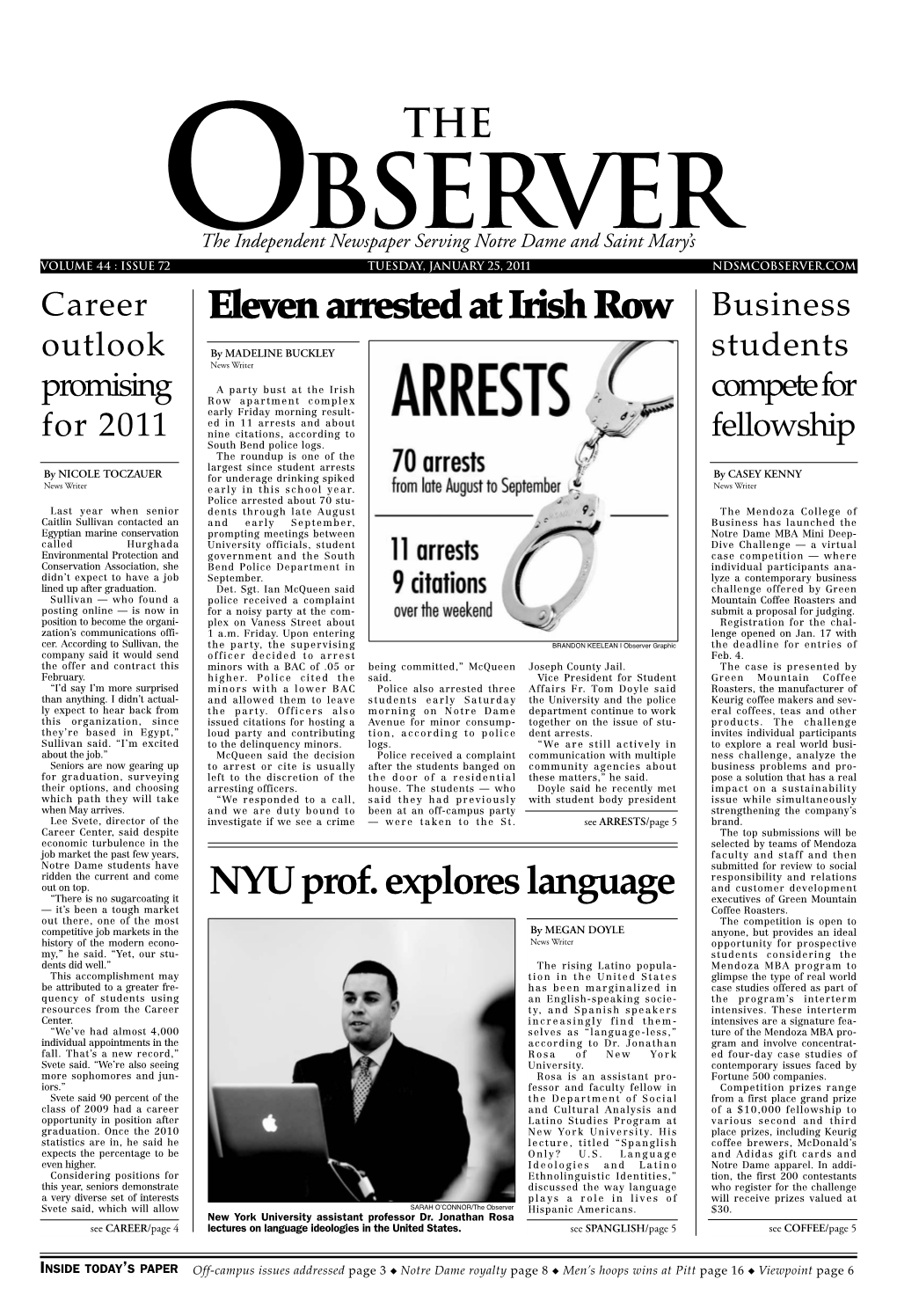 Eleven Arrested at Irish Row NYU Prof. Explores Language