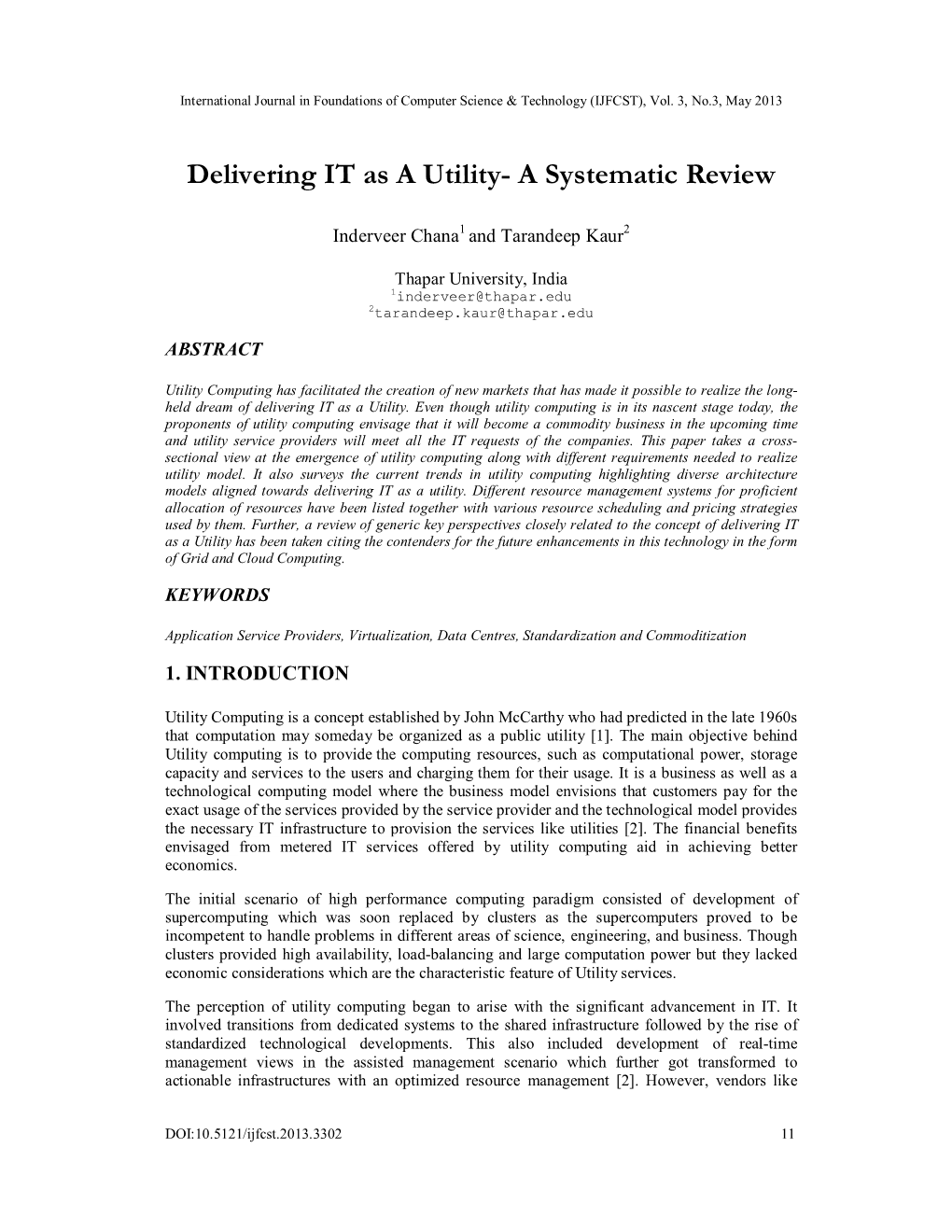 Delivering IT As a Utility- a Systematic Review