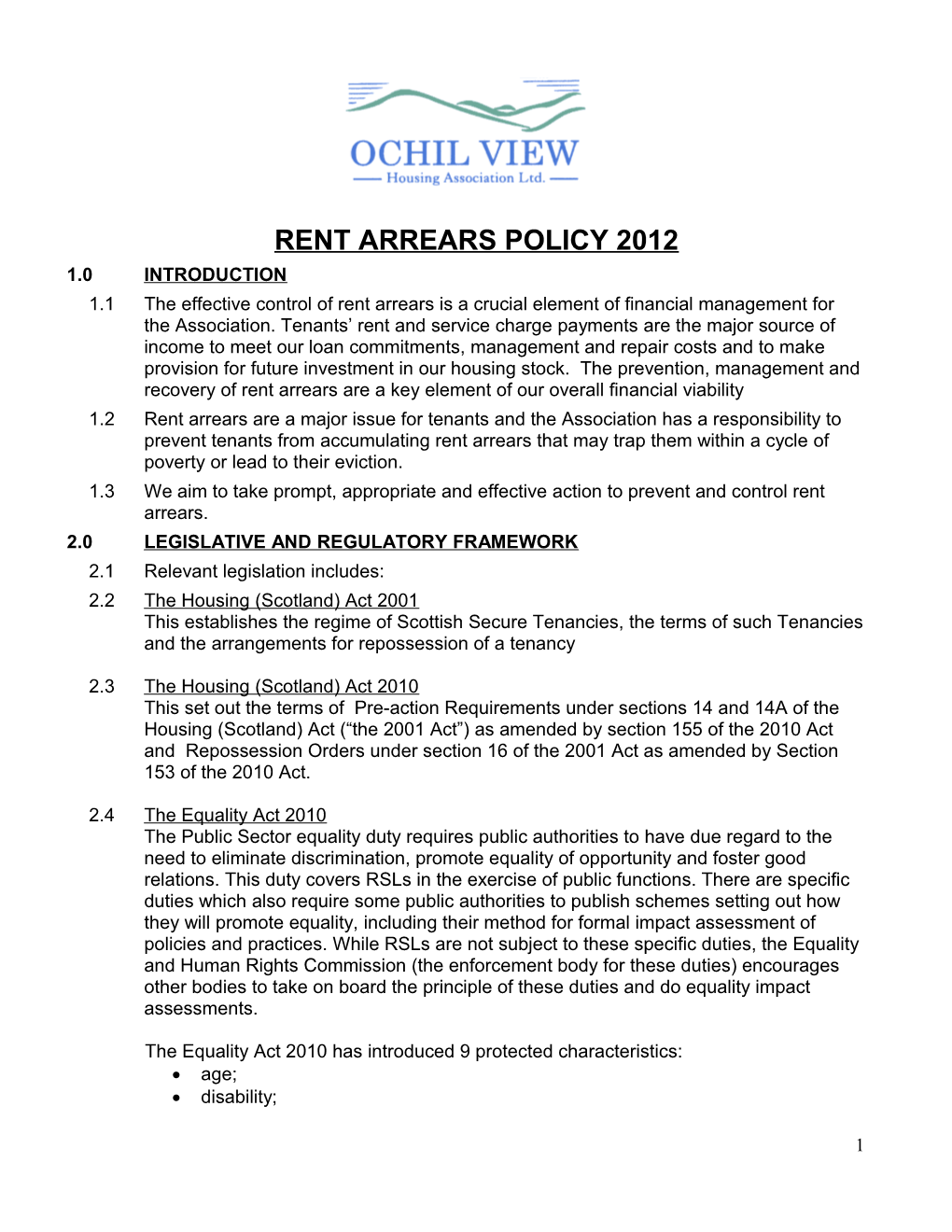 Arrears Policy and Procedures