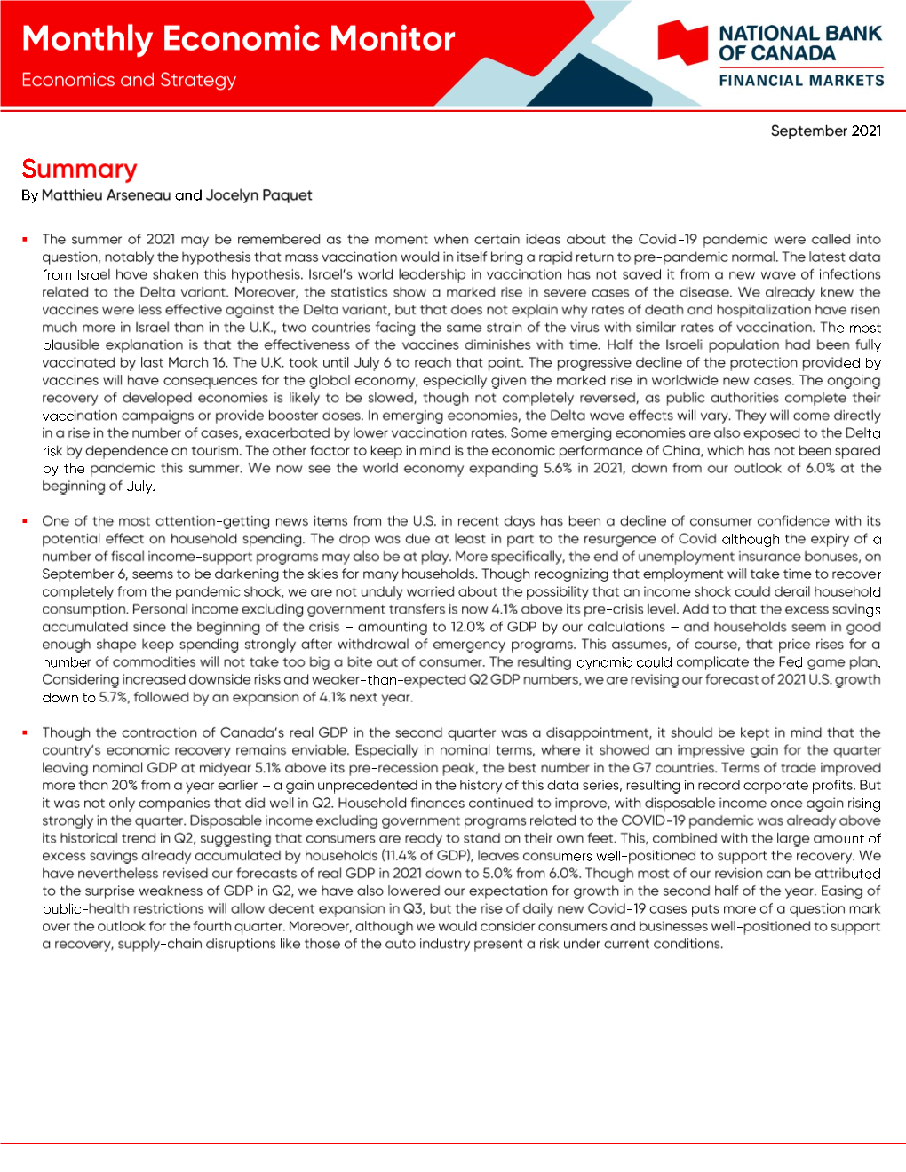 Monthly Economic Monitor