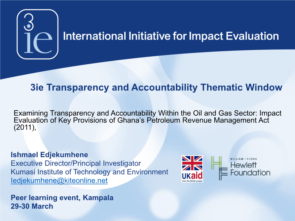 3Ie Transparency and Accountability Thematic Window