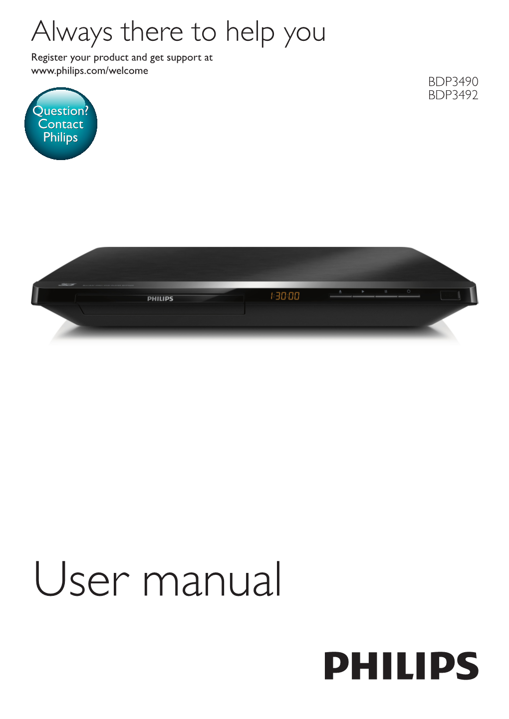 User Manual Before You Connect This Blu-Ray Disc/ DVD Player, Read and Understand All Accompanying Instructions