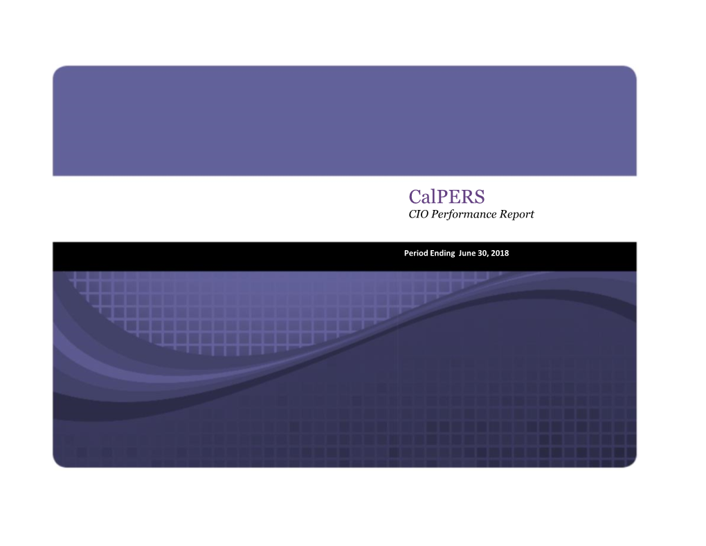 Calpers CIO Performance Report