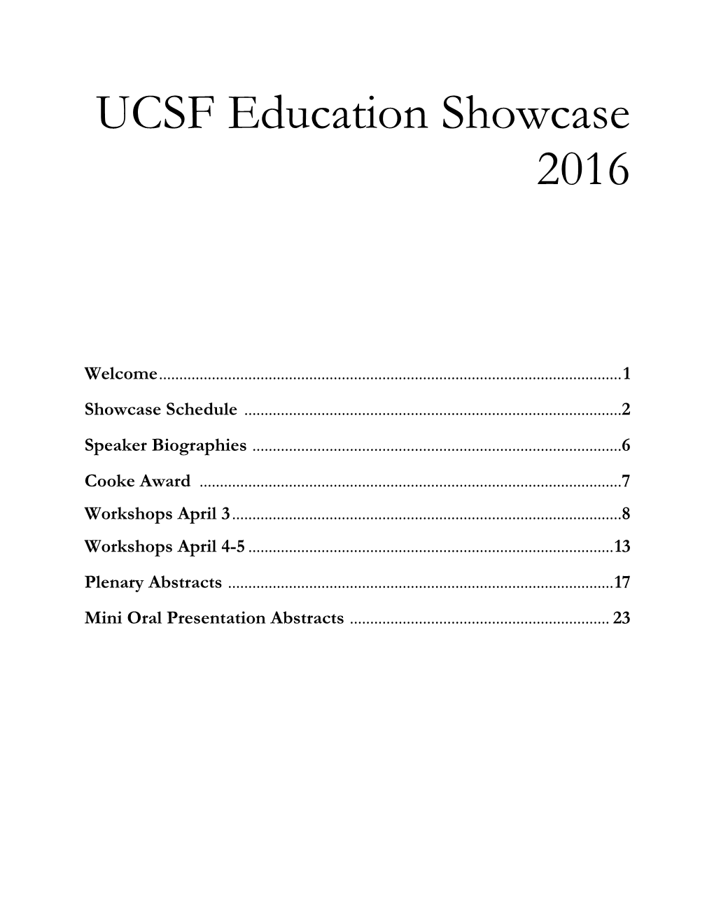 UCSF Education Showcase 2016