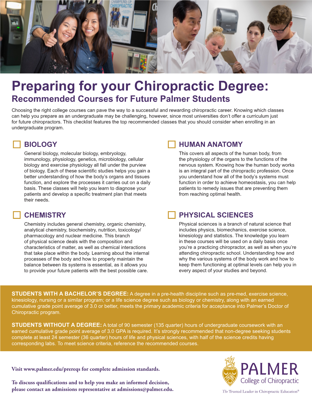 Preparing for Your Chiropractic Degree