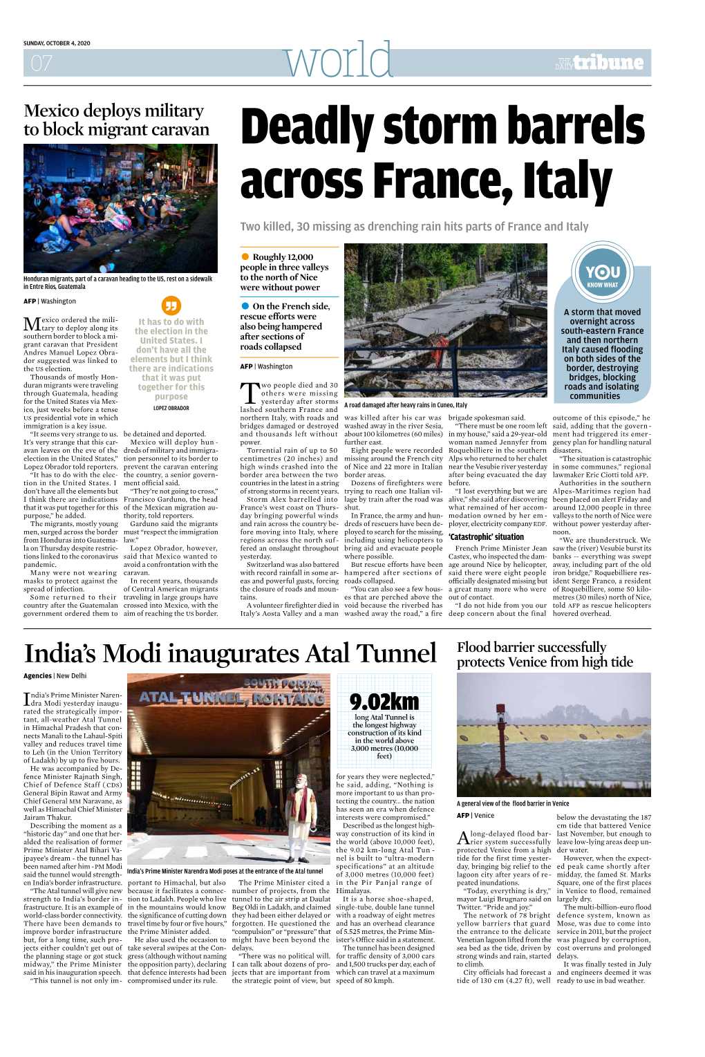 India's Modi Inaugurates Atal Tunnel