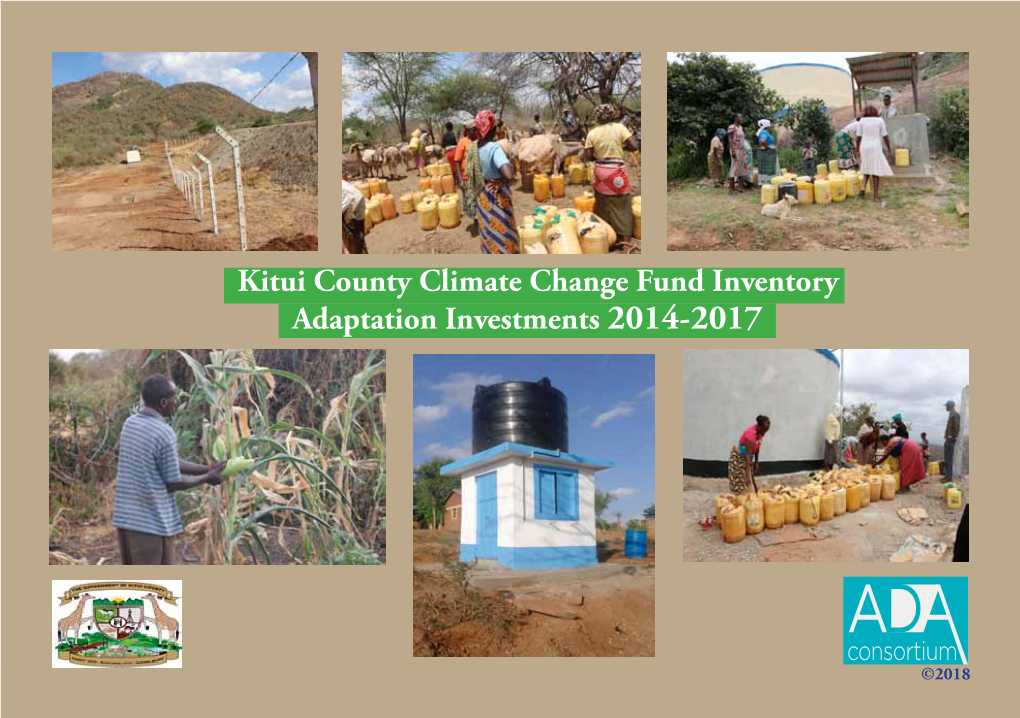 Kitui County Climate Change Fund Inventory of Investments