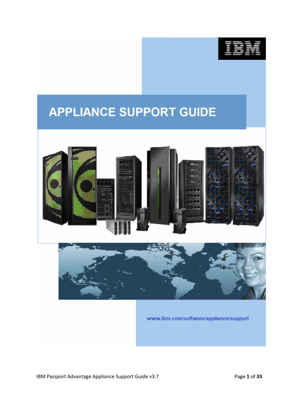 IBM Passport Advantage Appliance Support Guide V3.7 Page 1 of 33 APPLIANCES at IBM
