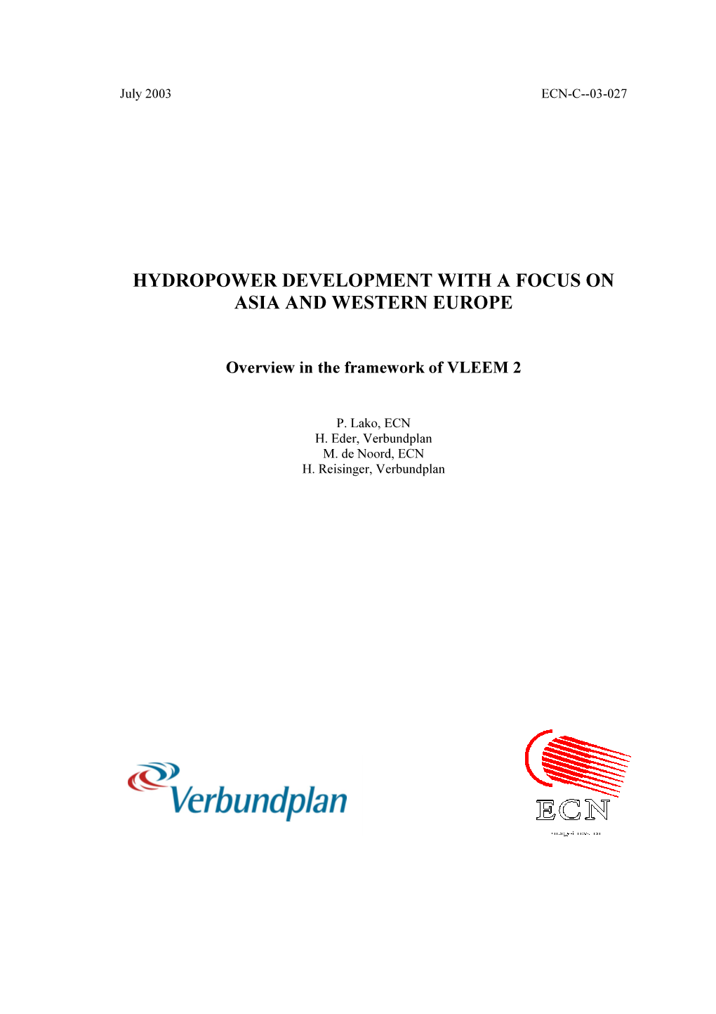 Hydropower Development with a Focus on Asia and Western Europe