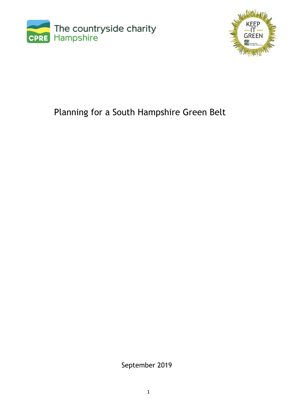 Read Our Planning for a South Hampshire Green Belt Paper
