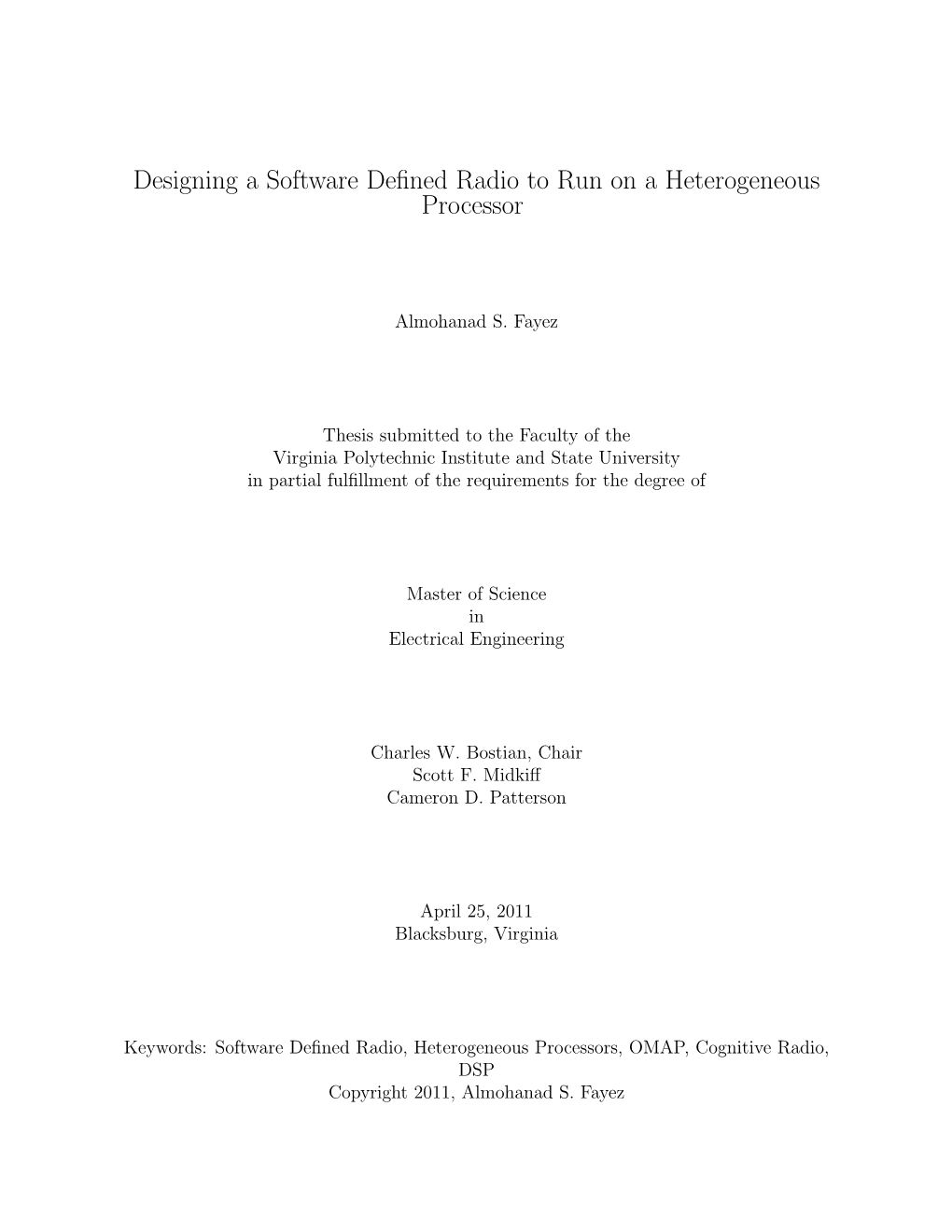 Designing a Software Defined Radio to Run on a Heterogeneous