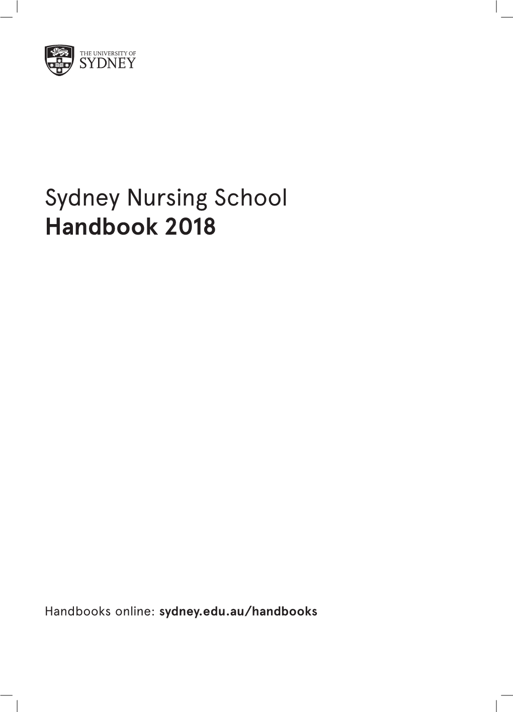 Sydney Nursing School Handbook 2018