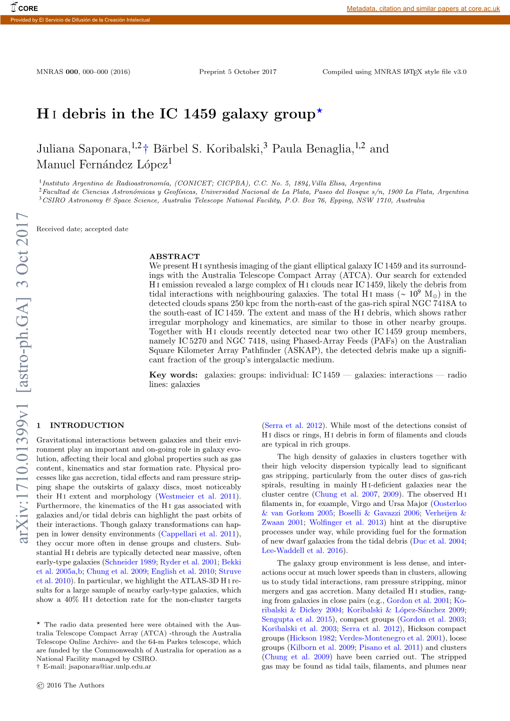 Arxiv:1710.01399V1 [Astro-Ph.GA] 3 Oct 2017 They Occur More Often in Dense Groups and Clusters