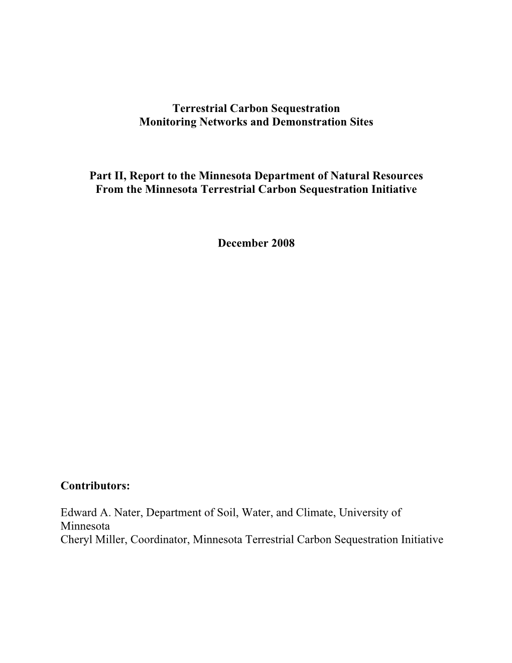 Monitoring Networks and Demonstration Sites