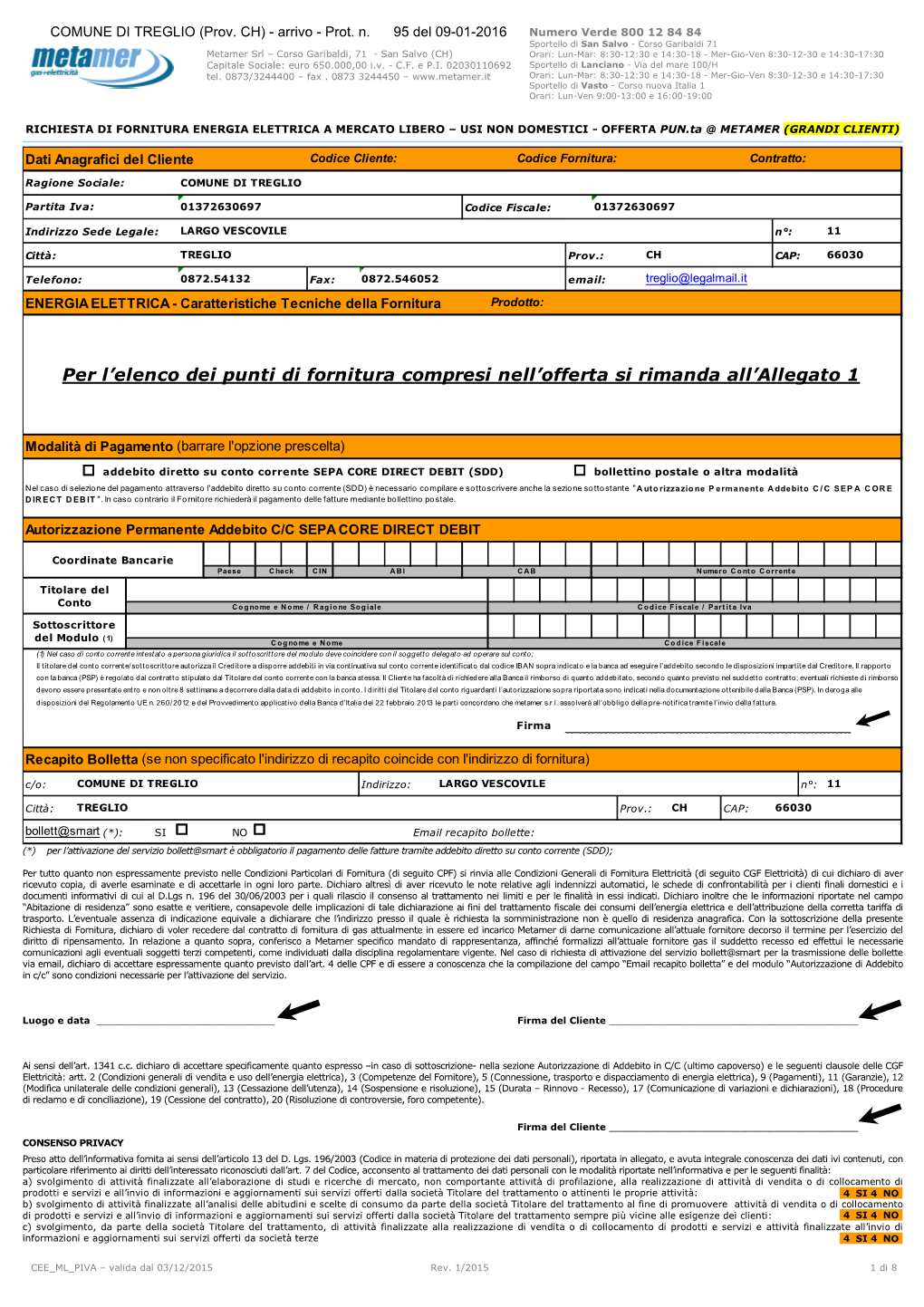 Per L'elenco Dei Punti Di Fornitura Compresi Nell