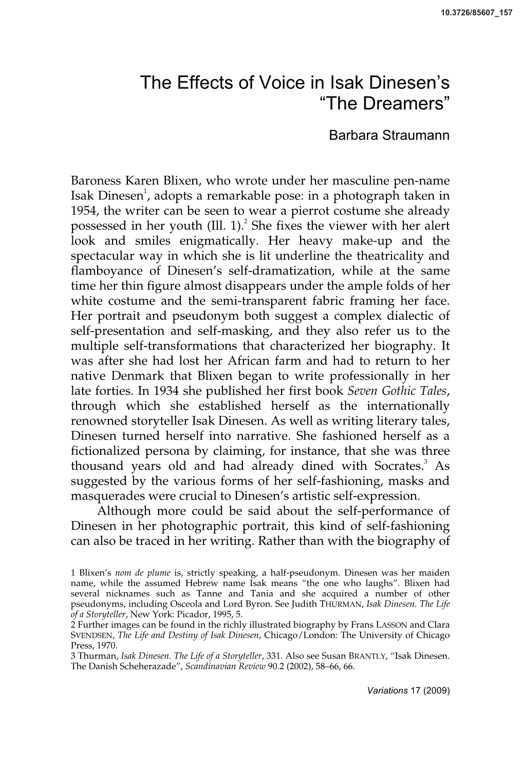 The Effects of Voice in Isak Dinesen's "The Dreamers"