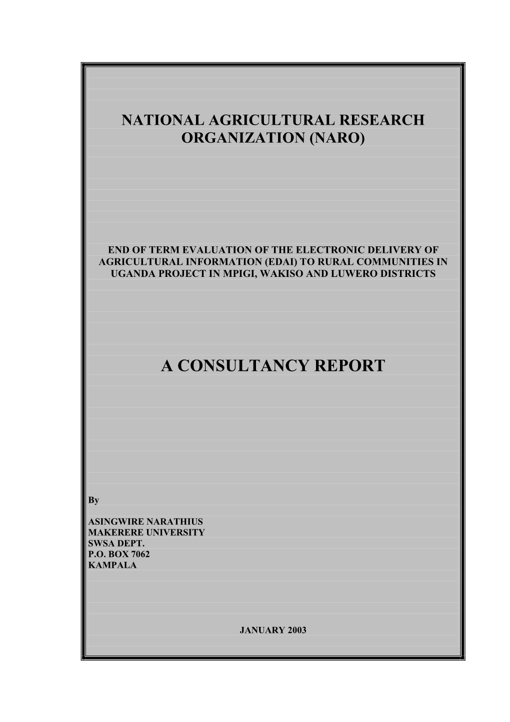 A Consultancy Report