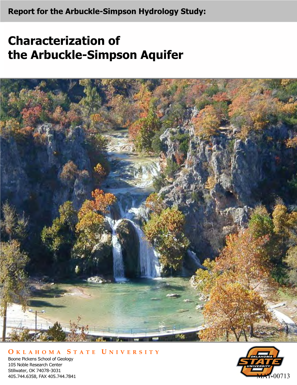 Characterization of the Arbuckle-Simpson Aquifer