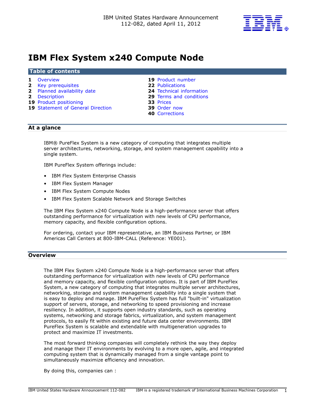 IBM Flex System X240 Compute Node