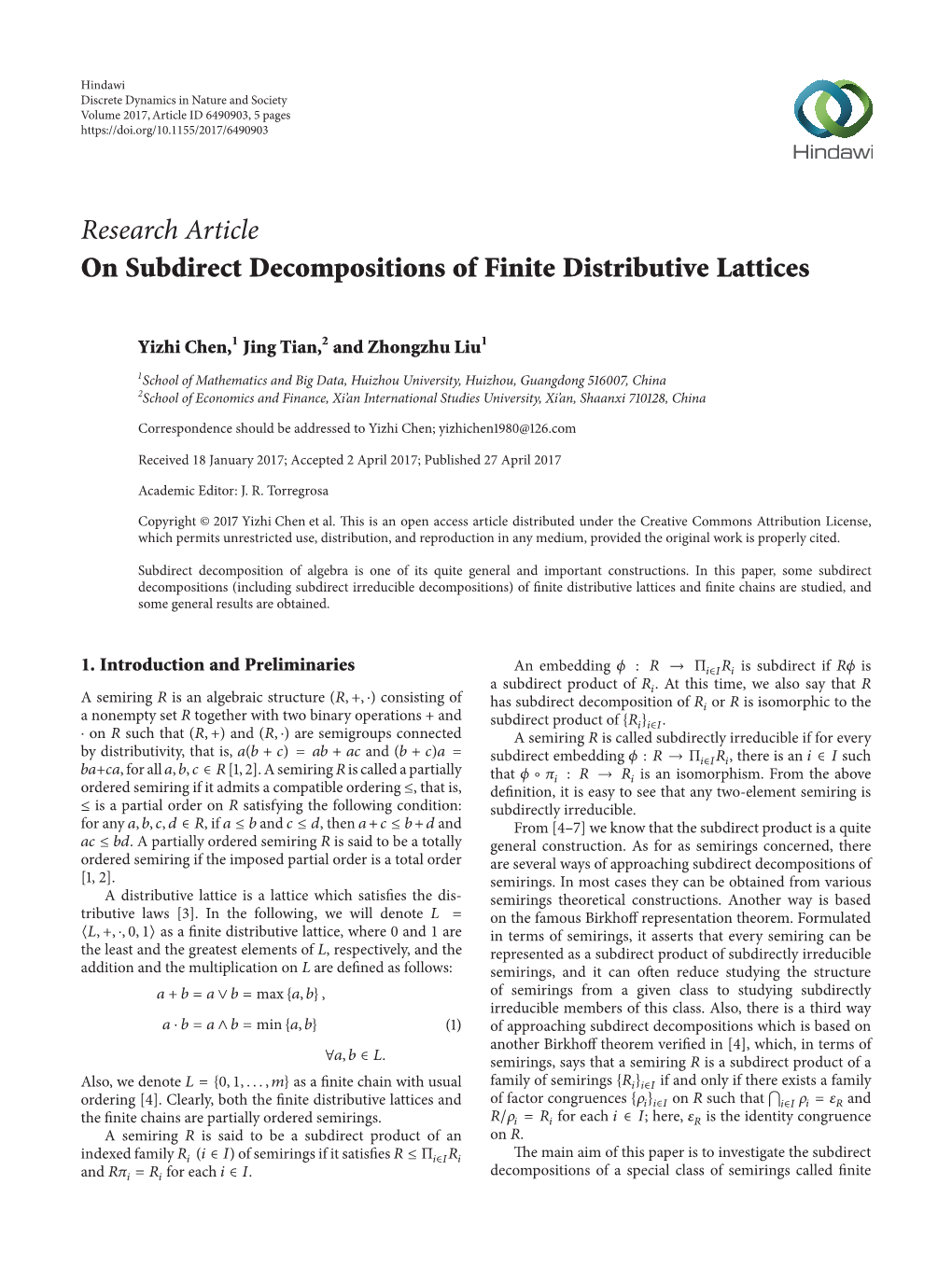 On Subdirect Decompositions of Finite Distributive Lattices