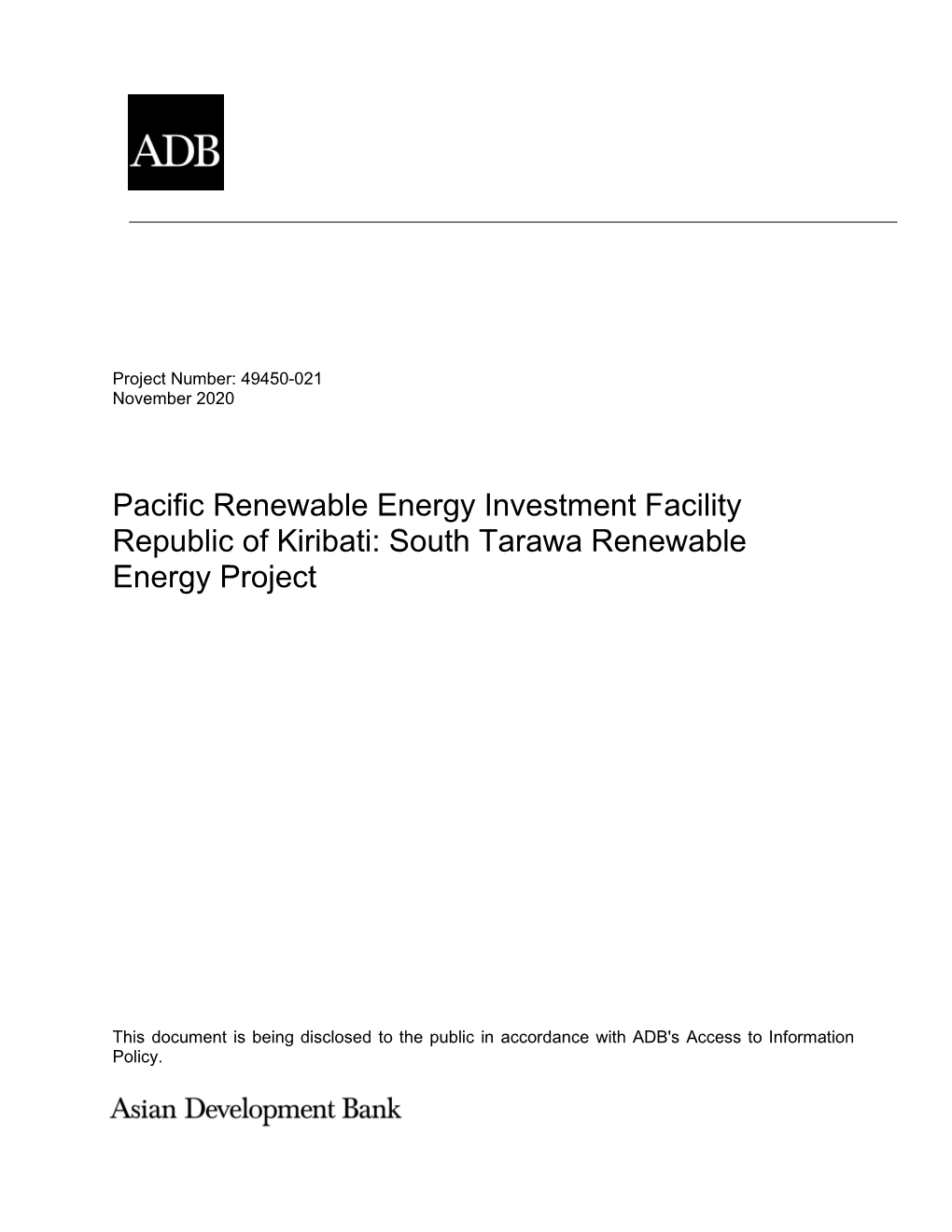 South Tarawa Renewable Energy Project