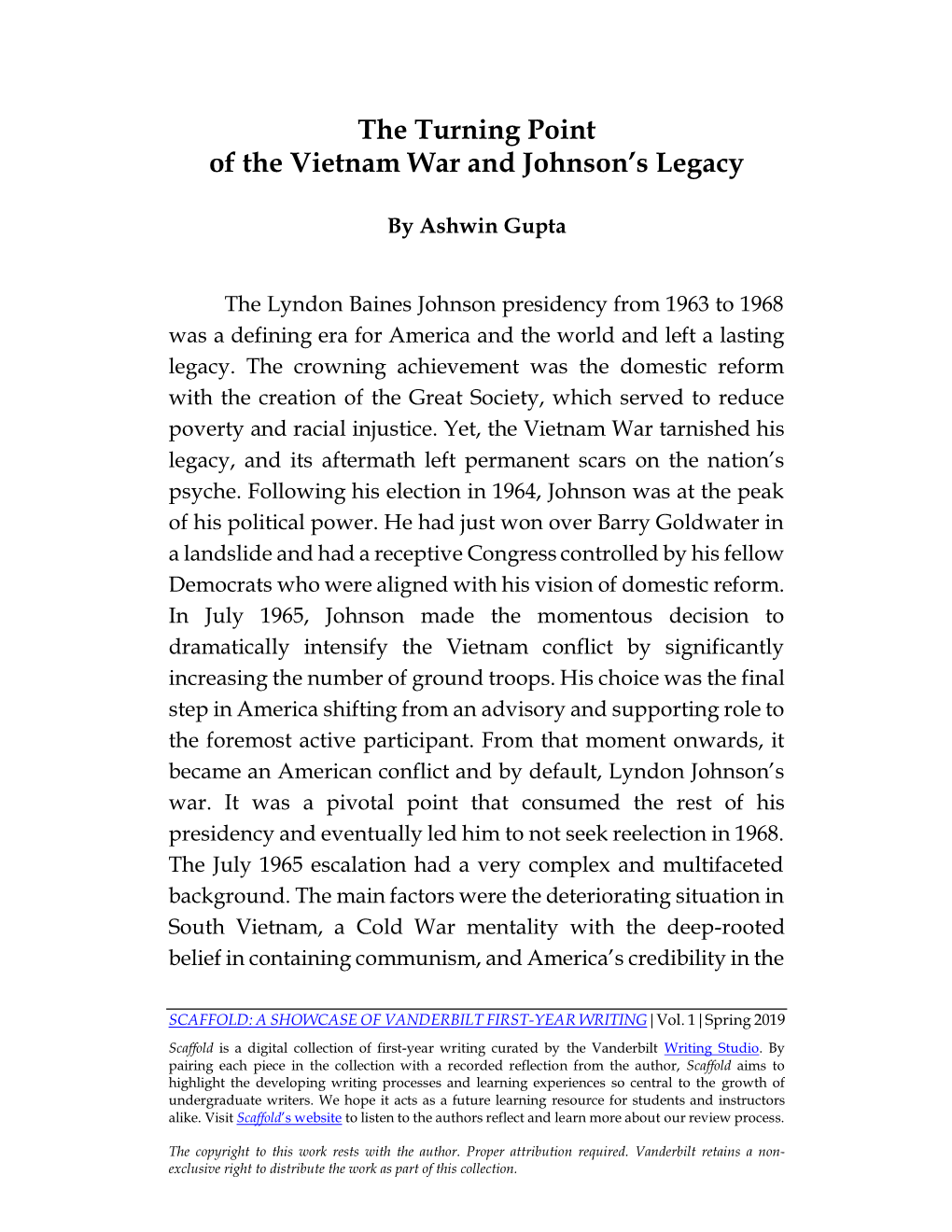 The Turning Point of the Vietnam War and Johnson's Legacy