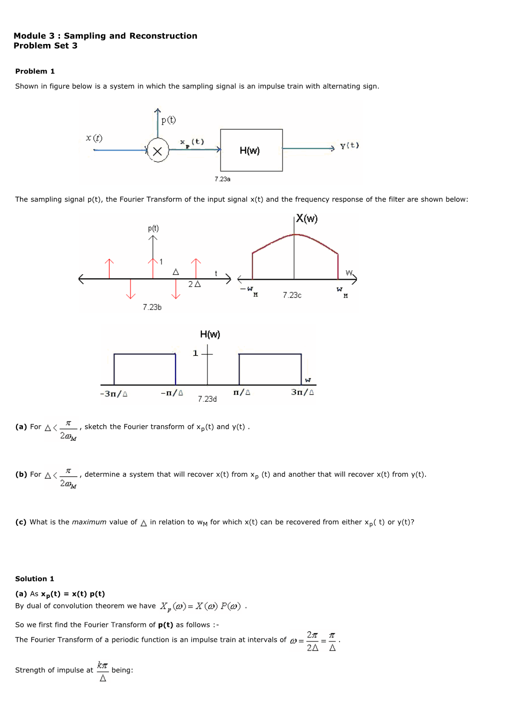 Sampling and Reconstruction Problem Set 3