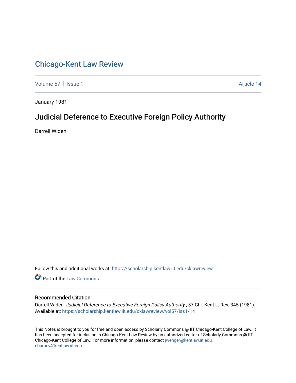 Judicial Deference to Executive Foreign Policy Authority