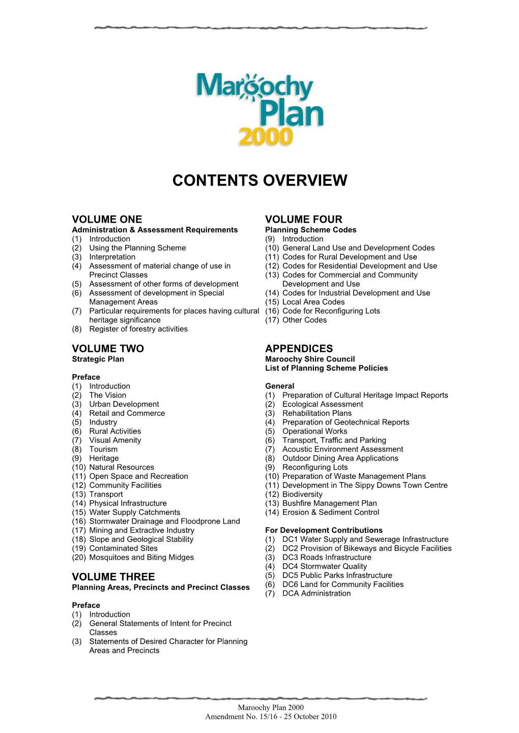 Contents Overview