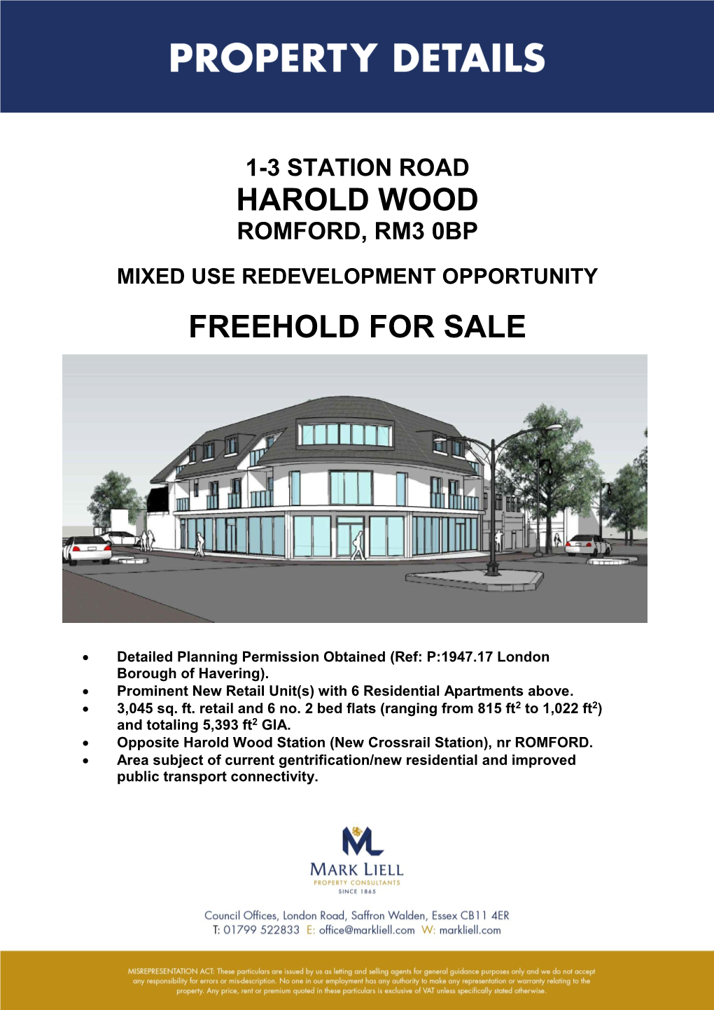 Harold Wood Freehold for Sale