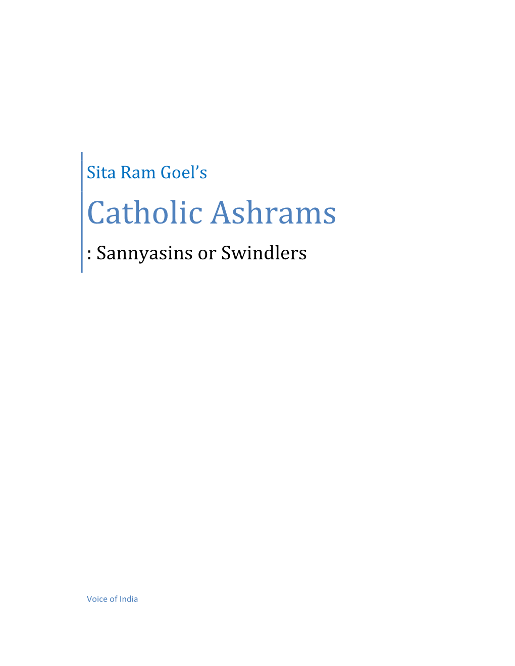 Catholic Ashrams