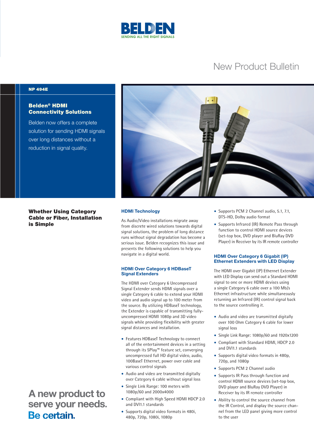 Belden® HDMI Connectivity Solutions