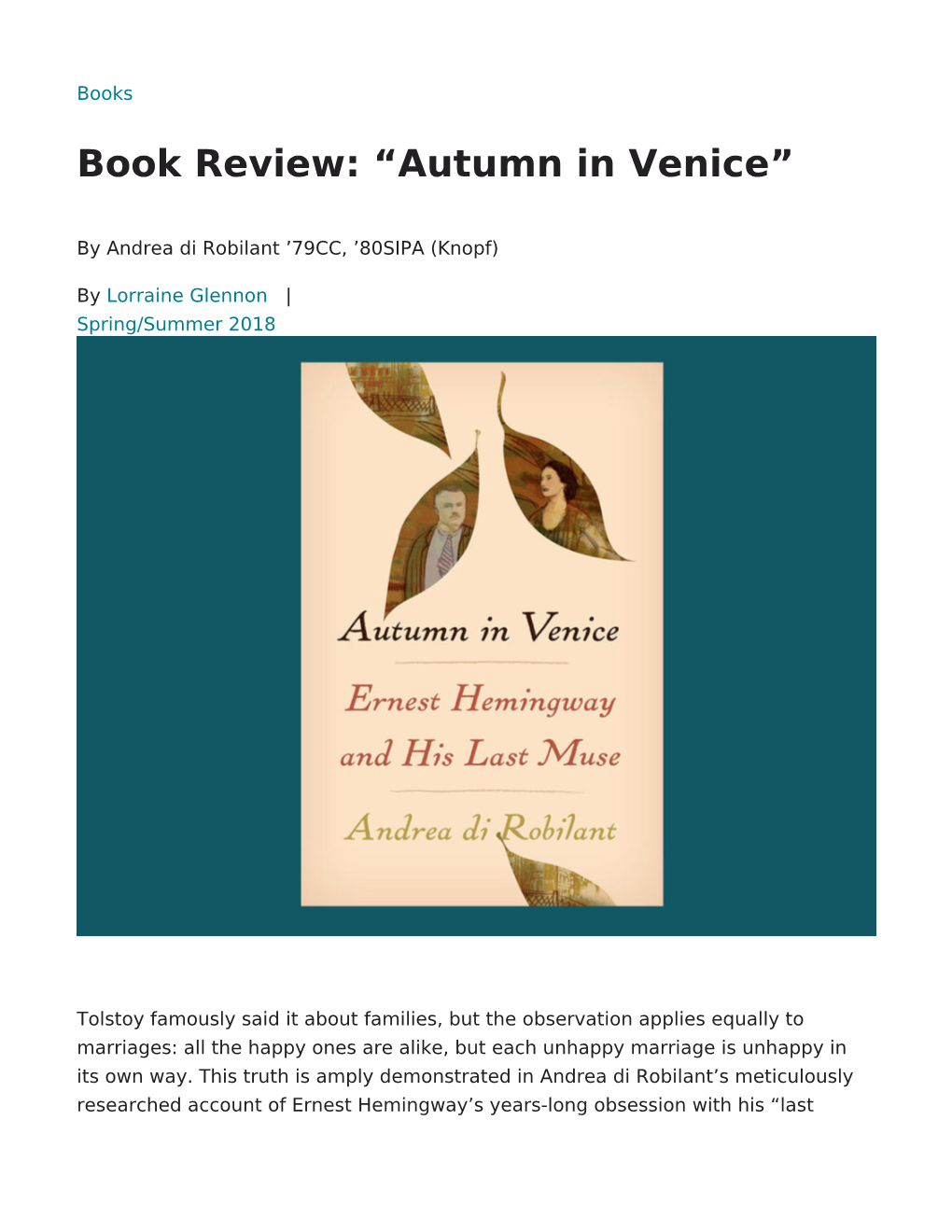 View: “Autumn in Venice”