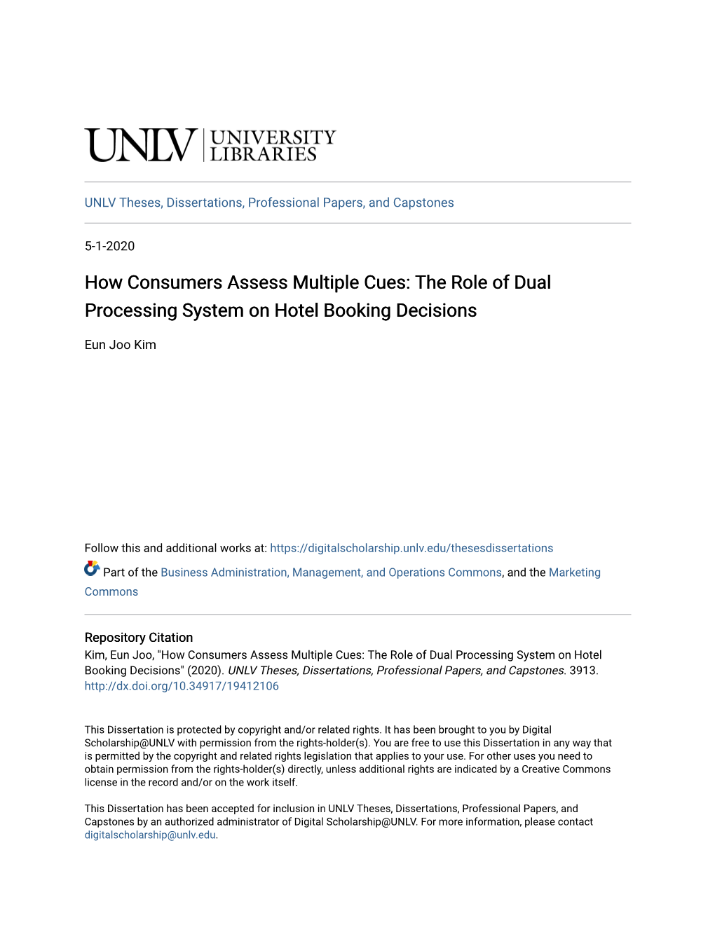 The Role of Dual Processing System on Hotel Booking Decisions