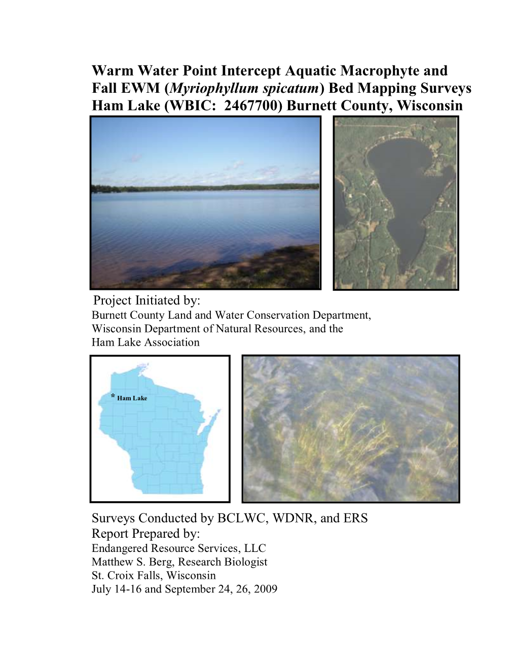 Aquatic Macrophyte Survey for Lipsett Lake