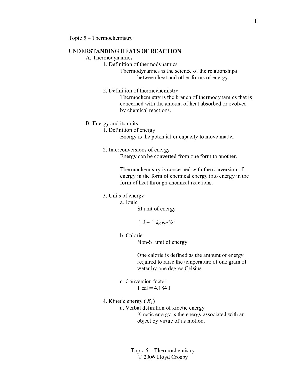 Understanding Heats of Reaction