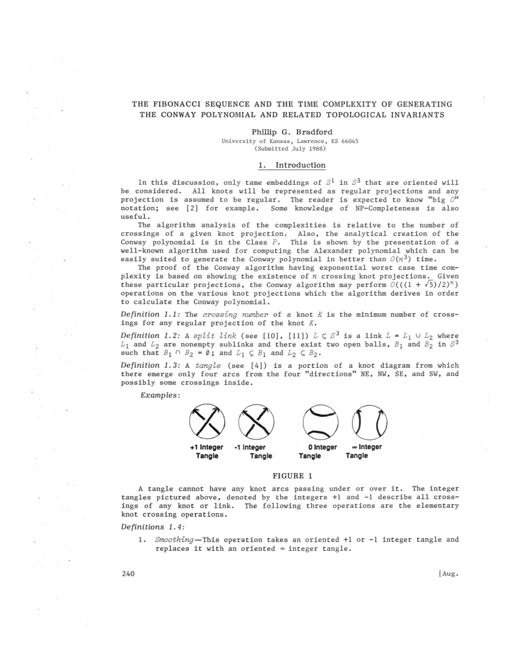 Onacci Sequence and the Time Complexity of Generating the Conway Polynomial and Related Topological Invariants