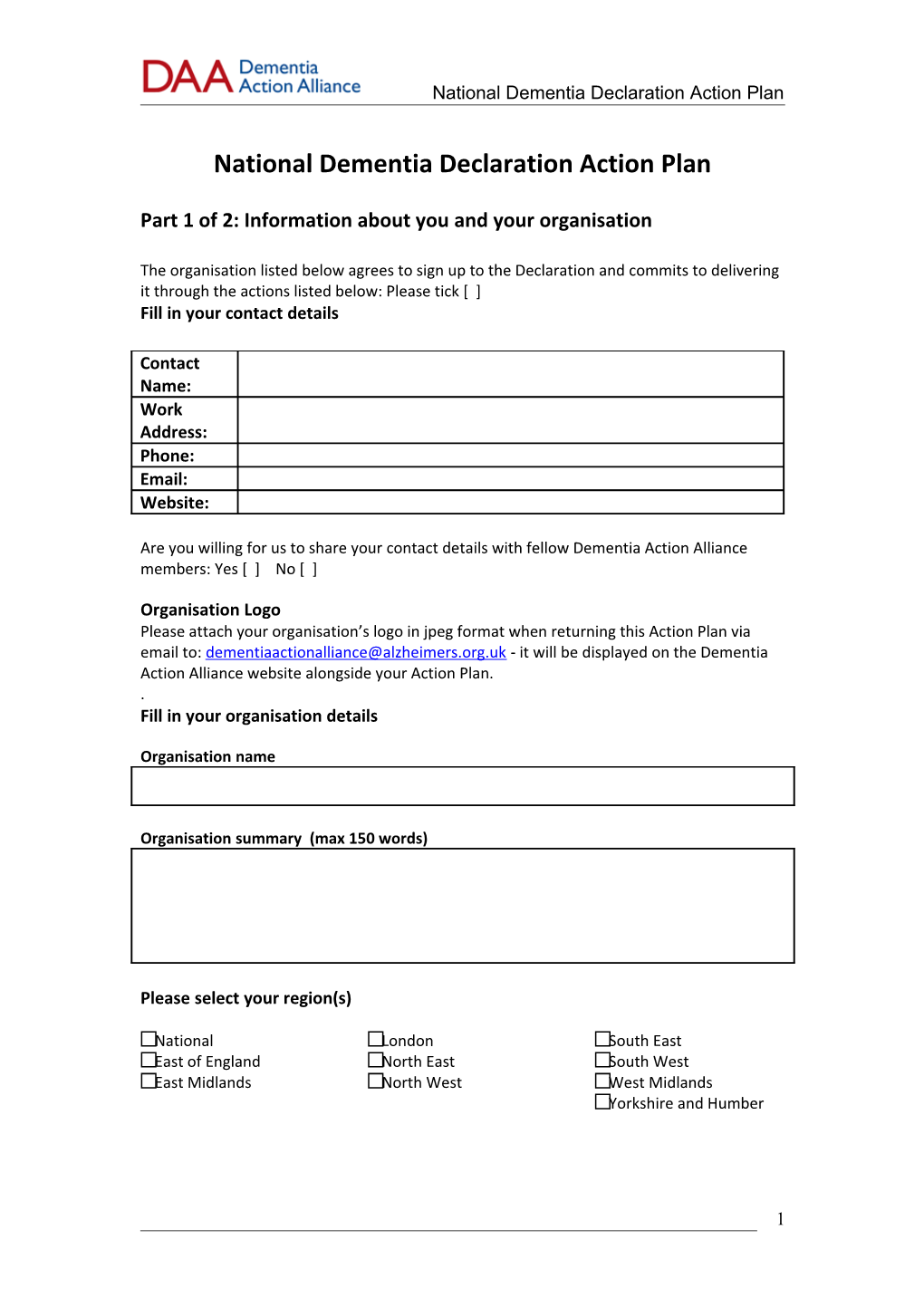 Online Form Brief