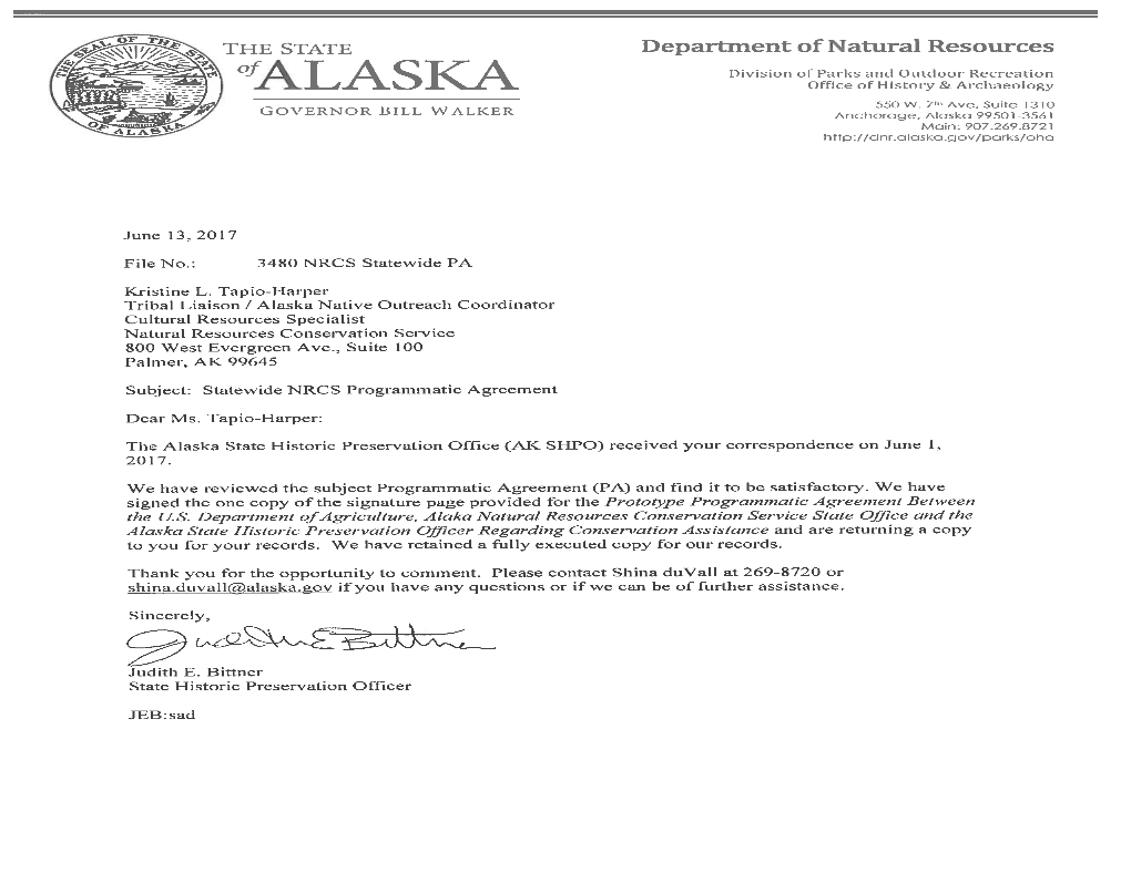 Alaska State Historic Preservation Office Programmatic Agreement