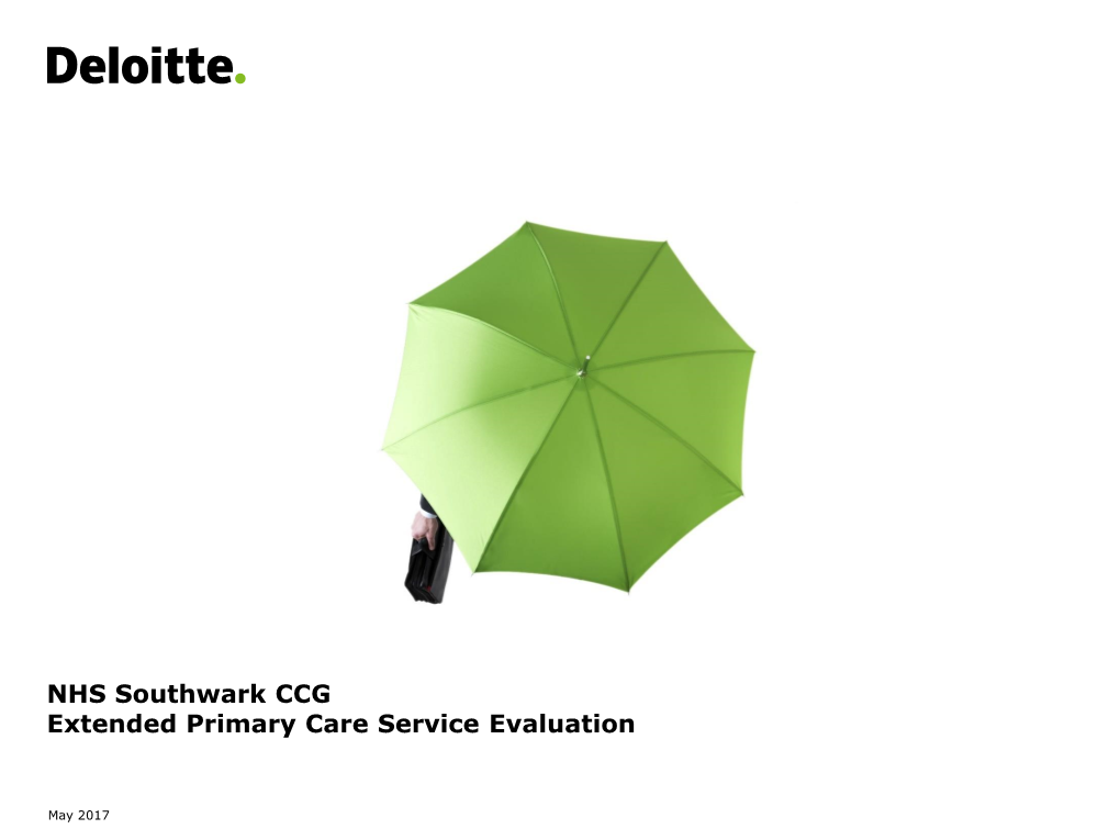 NHS Southwark CCG Extended Primary Care Service Evaluation